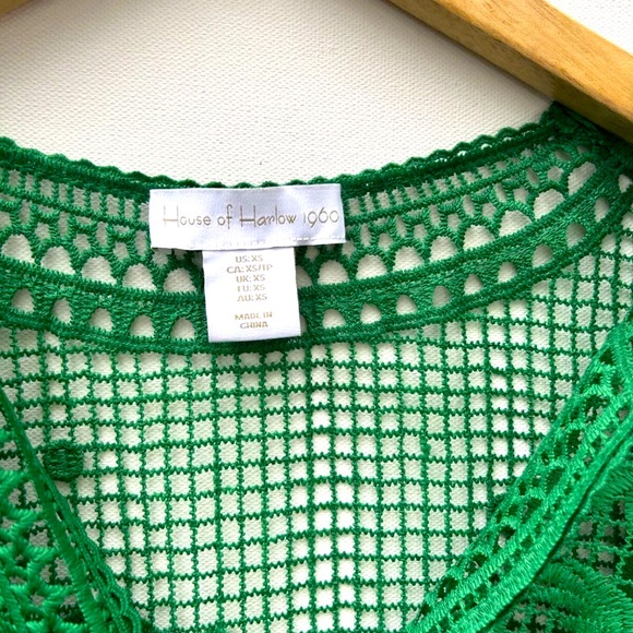 House Of Harlow 1960 Dress Green Guipure Lace Maxi Floral - Picture 8 of 10